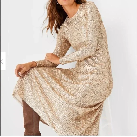 ⭐️Ann Taylor Sequins Dress 0P NWT⭐️ - Picture 10 of 11
